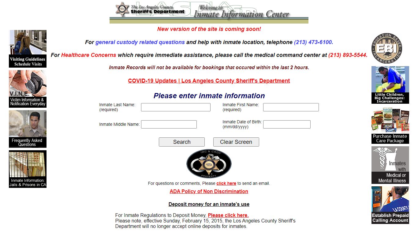 LASD Inmate Information Center - Booking Details